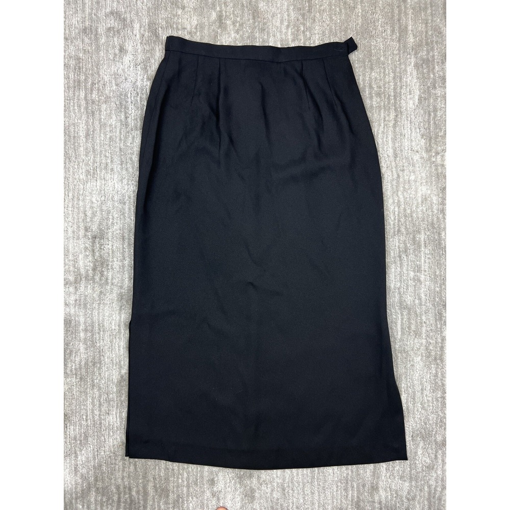 Morton Bernard Skirt Womens 6 Black Midi Pencil Straight High Waist Side Slit - Picture 1 of 10